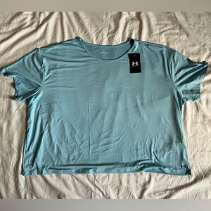 NWT Under Armour Women's 3X T-Shirt HeatGear Motion Loose Fit Light Blue Active